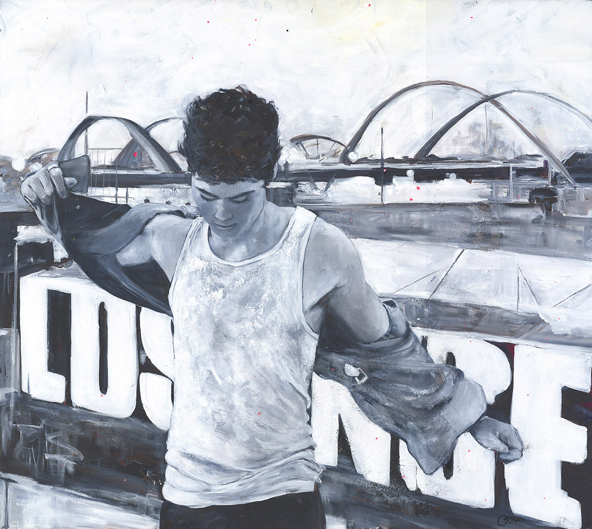 Cher van Schouwen, Darling, What if you can Fly, Acrylic & Sand on canvas, 1100 x 900mm LR