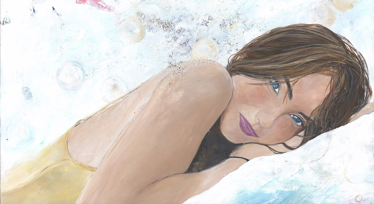 Cher van Schouwen, My Muse, 1360 x 750mm, Acrylic and Sand LR